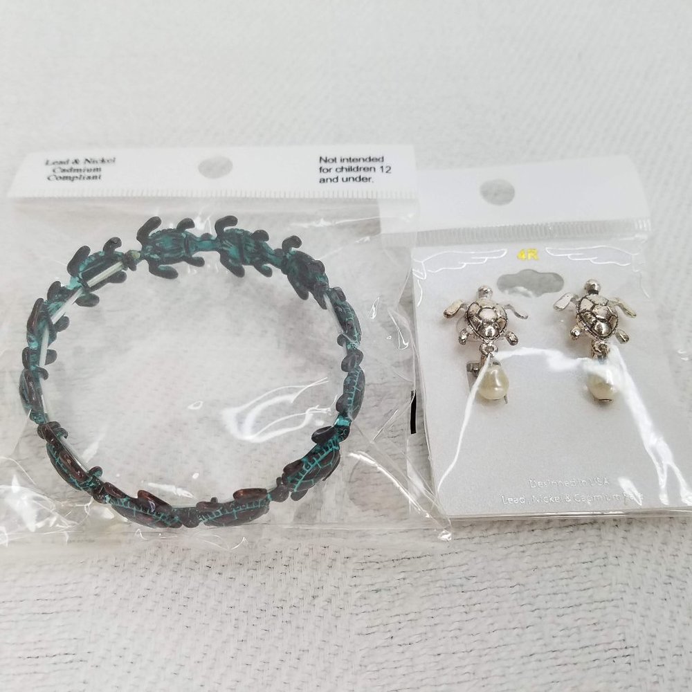 Turtle‎ Bracelet & Earring Set